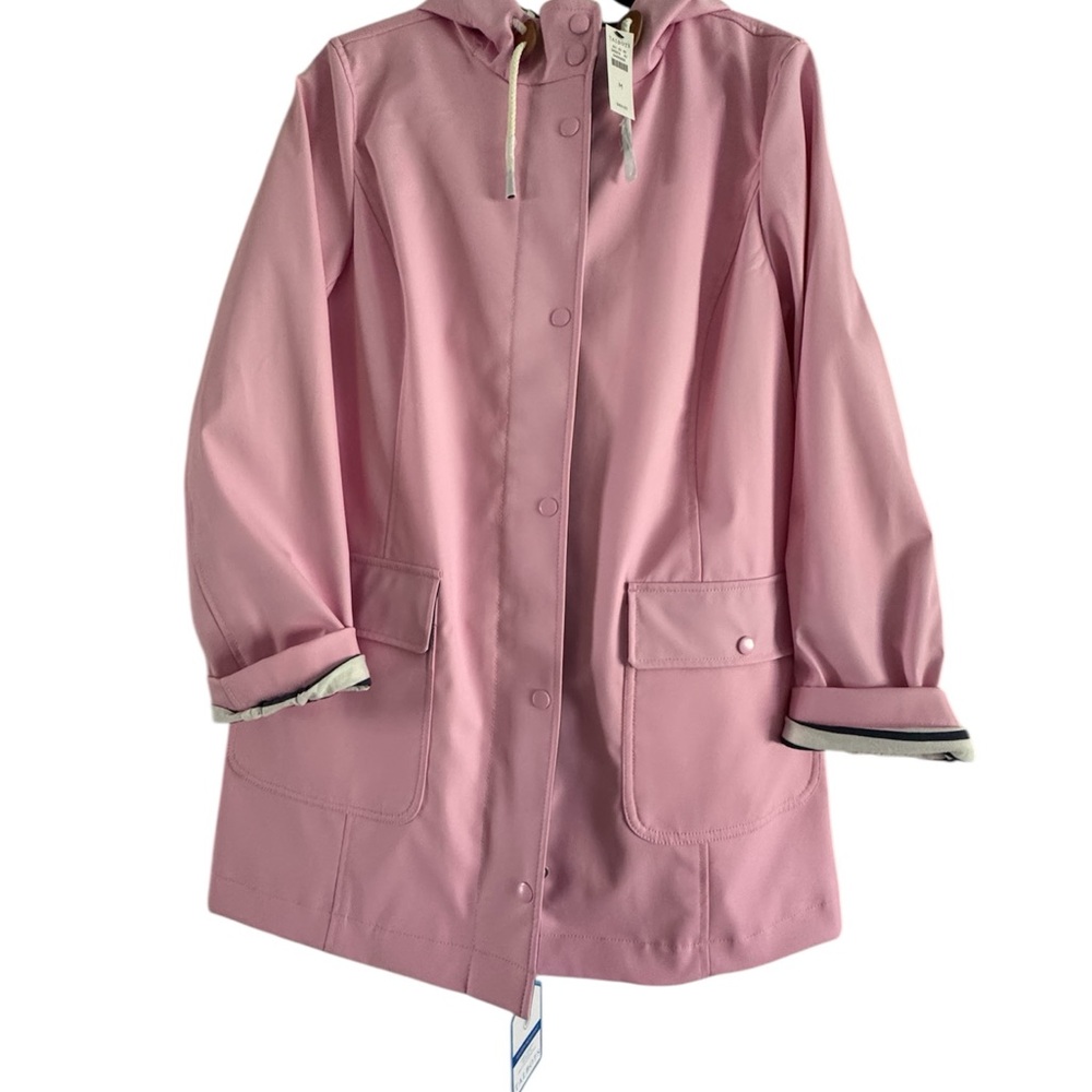 Talbots Dusty Pink Hooded Rain Trench Coat